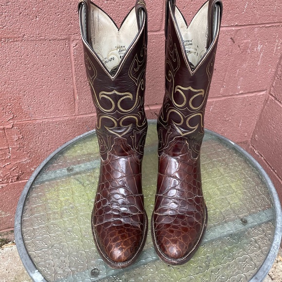 Tony Lama Vintage El Rey Collection Exotic Alligator Western Cowboy Boots Size 9 - Picture 7 of 15